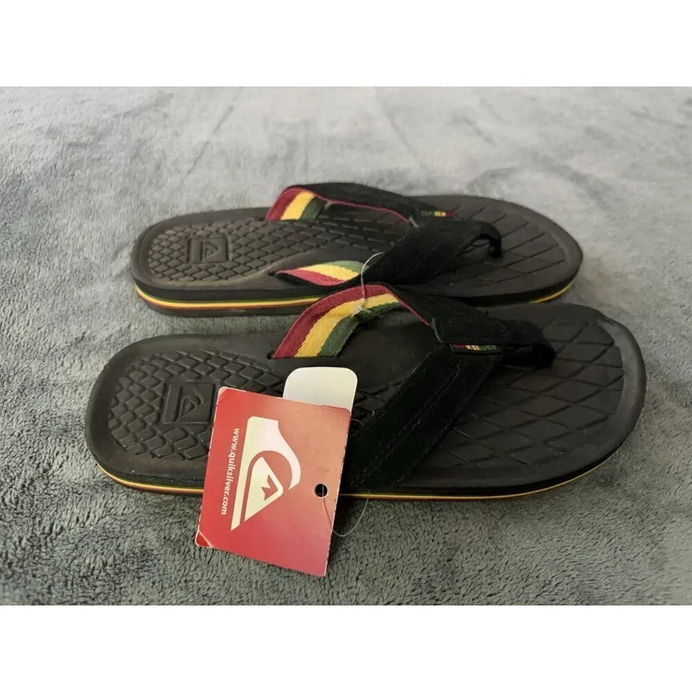 Quiksilver Men’s Bali Thong Sandal Black Size 8 New
